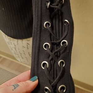 Forever 21 Black Ribbed Knit Top